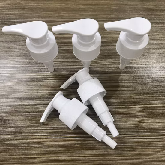 중국에서 주문을 받아서 만들어진 색깔 28mm 24mm PP 플라스틱 샤워 젤 샴푸 펌프 머리